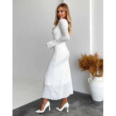 Силуетна трикотажна сукня біла 111765 Силуетна трикотажна сукня біла 111765