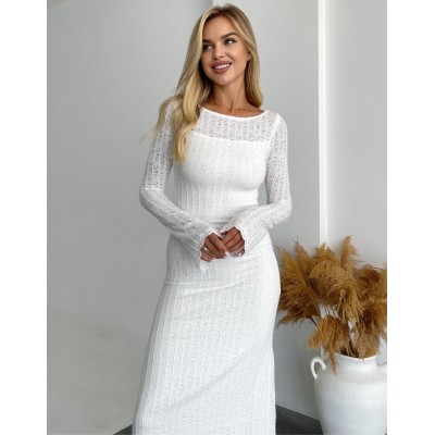Силуетна трикотажна сукня біла 111765 Силуетна трикотажна сукня біла 111765