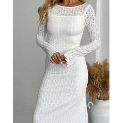 Силуетна трикотажна сукня біла 111765 Силуетна трикотажна сукня біла 111765