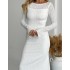 Силуетна трикотажна сукня біла 111765 Силуетна трикотажна сукня біла 111765
