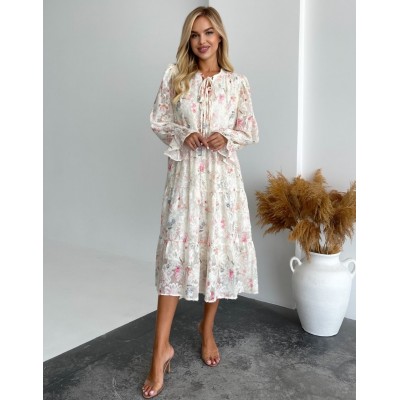 Квіткова сукня з пухнастого шифону 111764 Квіткова сукня з пухнастого шифону 111764