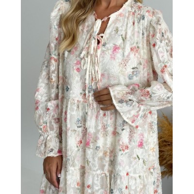 Квіткова сукня з пухнастого шифону 111764 Квіткова сукня з пухнастого шифону 111764