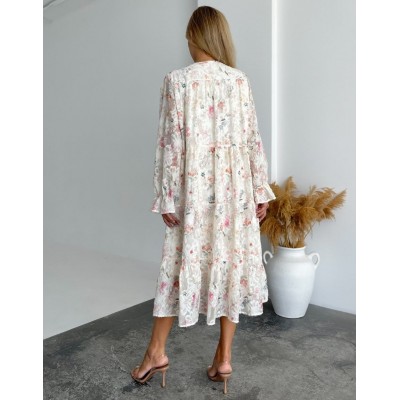 Квіткова сукня з пухнастого шифону 111764 Квіткова сукня з пухнастого шифону 111764