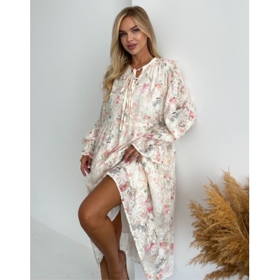 Квіткова сукня з пухнастого шифону 111764 Квіткова сукня з пухнастого шифону 111764