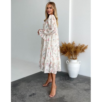 Квіткова сукня з пухнастого шифону 111764 Квіткова сукня з пухнастого шифону 111764