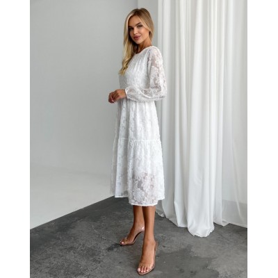 Сукня з пухнастого шифону біла 111763 Сукня з пухнастого шифону біла 111763