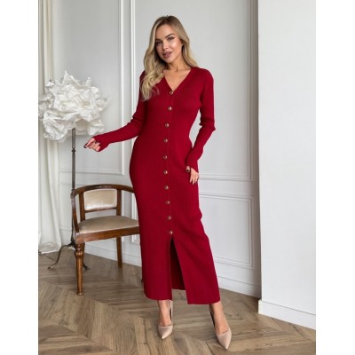 Бордова сукня на гудзиках 111767 Бордова сукня на гудзиках 111767