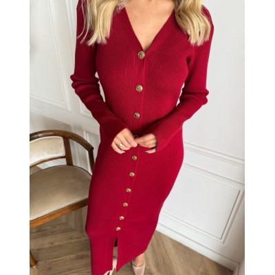 Бордова сукня на гудзиках 111767 Бордова сукня на гудзиках 111767