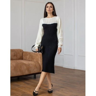 Чорно-біла трикотажна сукня 111774 Чорно-біла трикотажна сукня 111774