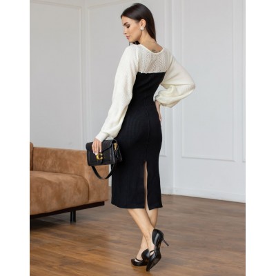 Чорно-біла трикотажна сукня 111774 Чорно-біла трикотажна сукня 111774