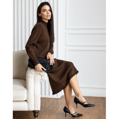 Трикотажна сукня шоколадна 111779 Трикотажна сукня шоколадна 111779