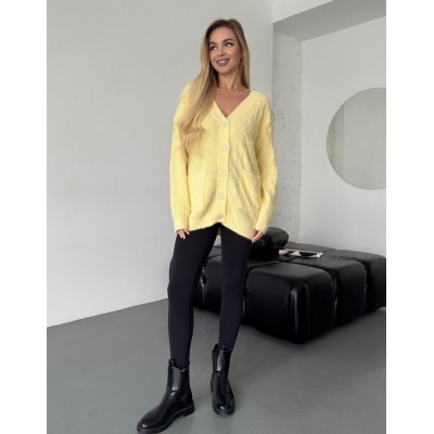 Пухнастий кардиган жовтий 111808 Пухнастий кардиган жовтий 111808