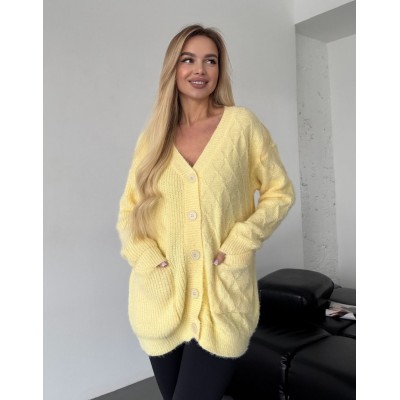 Пухнастий кардиган жовтий 111808 Пухнастий кардиган жовтий 111808