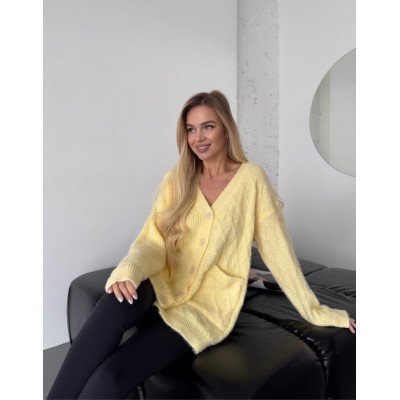 Пухнастий кардиган жовтий 111808 Пухнастий кардиган жовтий 111808