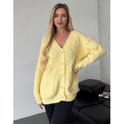Пухнастий кардиган жовтий 111808 Пухнастий кардиган жовтий 111808