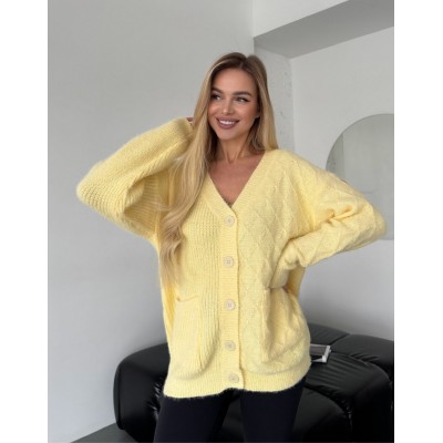 Пухнастий кардиган жовтий 111808 Пухнастий кардиган жовтий 111808