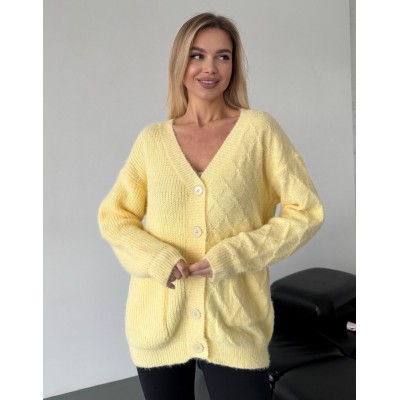 Пухнастий кардиган жовтий 111808 Пухнастий кардиган жовтий 111808