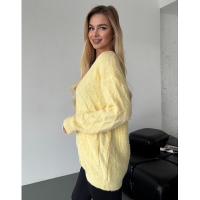 Пухнастий кардиган жовтий 111808 Пухнастий кардиган жовтий 111808