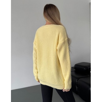 Пухнастий кардиган жовтий 111808 Пухнастий кардиган жовтий 111808