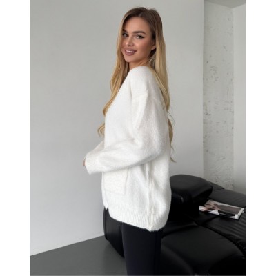 Пухнастий кардиган білий 111812 Пухнастий кардиган білий 111812