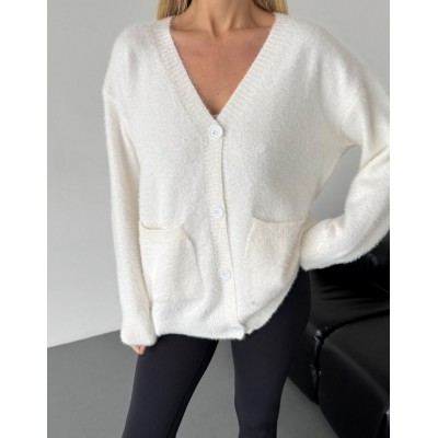 Пухнастий кардиган білий 111812 Пухнастий кардиган білий 111812