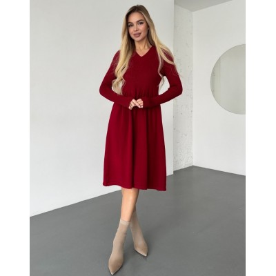 Сукня з пишною спідницею бордова 111817 Сукня з пишною спідницею бордова 111817