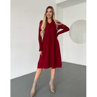 Сукня з пишною спідницею бордова 111817 Сукня з пишною спідницею бордова 111817