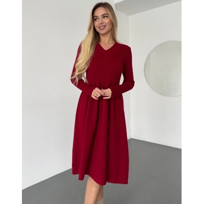 Сукня з пишною спідницею бордова 111817 Сукня з пишною спідницею бордова 111817