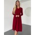 Сукня з пишною спідницею бордова 111817 Сукня з пишною спідницею бордова 111817