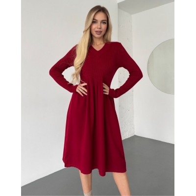 Сукня з пишною спідницею бордова 111817 Сукня з пишною спідницею бордова 111817