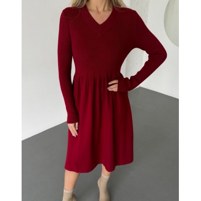 Сукня з пишною спідницею бордова 111817 Сукня з пишною спідницею бордова 111817