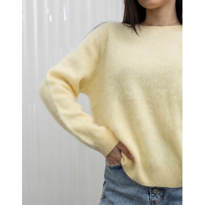 Пухнастий вовняний светр жовтий 111819 Пухнастий вовняний светр жовтий 111819