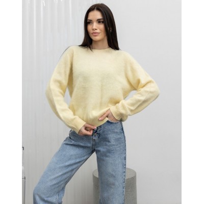 Пухнастий вовняний светр жовтий 111819 Пухнастий вовняний светр жовтий 111819