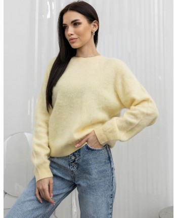 Пухнастий вовняний светр жовтий 111819