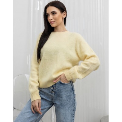 Пухнастий вовняний светр жовтий 111819 Пухнастий вовняний светр жовтий 111819