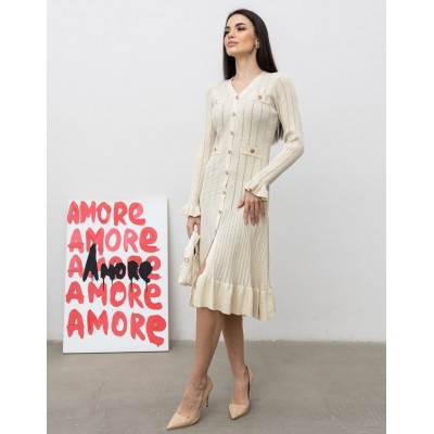 Сукня на гудзиках бежева 111824 Сукня на гудзиках бежева 111824