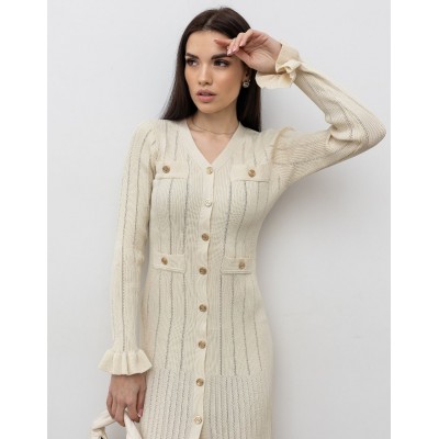 Сукня на гудзиках бежева 111824 Сукня на гудзиках бежева 111824