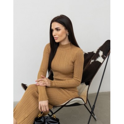 Силуетна сукня міді гірчична 111825 Силуетна сукня міді гірчична 111825