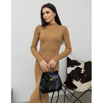 Силуетна сукня міді гірчична 111825 Силуетна сукня міді гірчична 111825