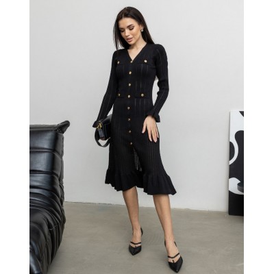 Сукня на гудзиках чорна 111823 Сукня на гудзиках чорна 111823