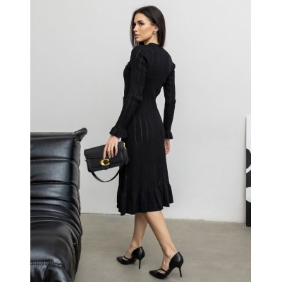 Сукня на гудзиках чорна 111823 Сукня на гудзиках чорна 111823