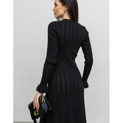 Сукня на гудзиках чорна 111823 Сукня на гудзиках чорна 111823