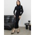 Силуетна сукня міді чорна 111826 Силуетна сукня міді чорна 111826