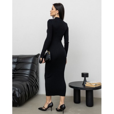 Силуетна сукня міді чорна 111826 Силуетна сукня міді чорна 111826
