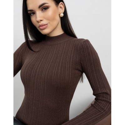Силуетна сукня міді шоколадна 111827 Силуетна сукня міді шоколадна 111827
