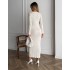 Трикотажна сукня міді молочна 111829 Трикотажна сукня міді молочна 111829