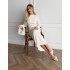 Трикотажна сукня міді молочна 111829 Трикотажна сукня міді молочна 111829