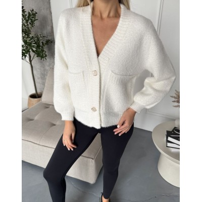 Пухнастий кардиган молочний 111802 Пухнастий кардиган молочний 111802