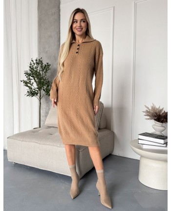 Теплое платье коричневое 111800