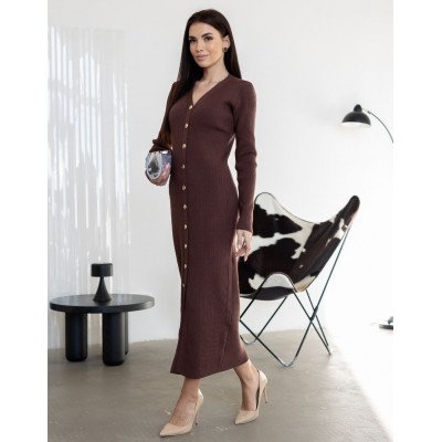 Шоколадна сукня на гудзиках 111790 Шоколадна сукня на гудзиках 111790